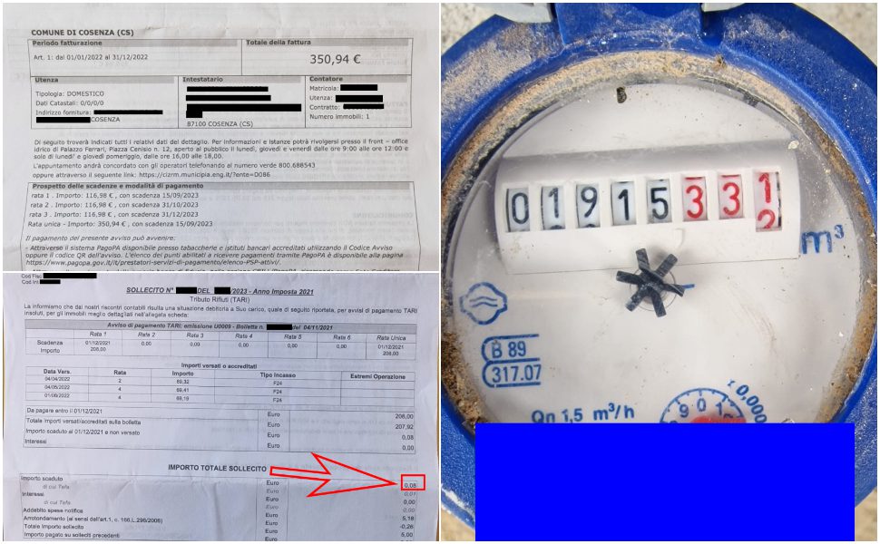 Cosenza bollette pazze