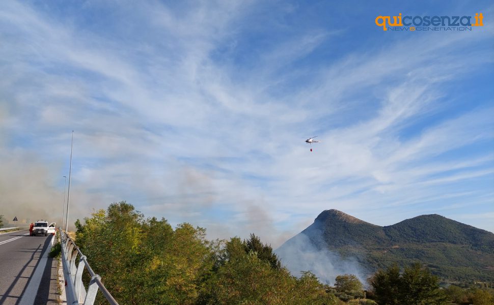 Incendio sulla A2 allo svincolo di Morano Calabro, traffico paralizzato: oltre 2 km di coda - FOTO 59 MORANO CALBRO INCENDIO