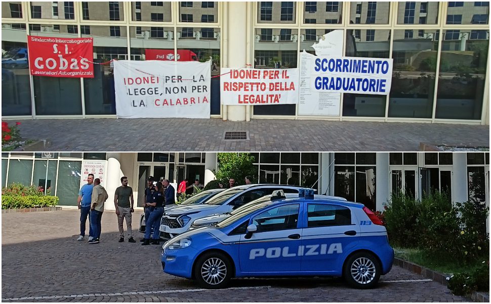 Sanità, protesta del Sì Cobas alla Cittadella regionale «anomalie nelle assunzioni» 51 protesta cittadella si cobas