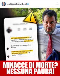 minacce morte matteo salvini