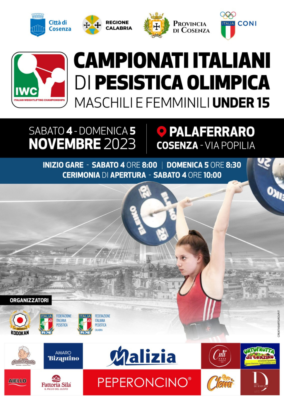 Al 'PalaFerraro' di Cosenza il Campionato italiano Pesistica under 15. È la prima volta in Calabria 54 Campionato italiano pesi under 15