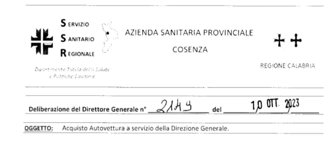 acquisto auto asp cosenza