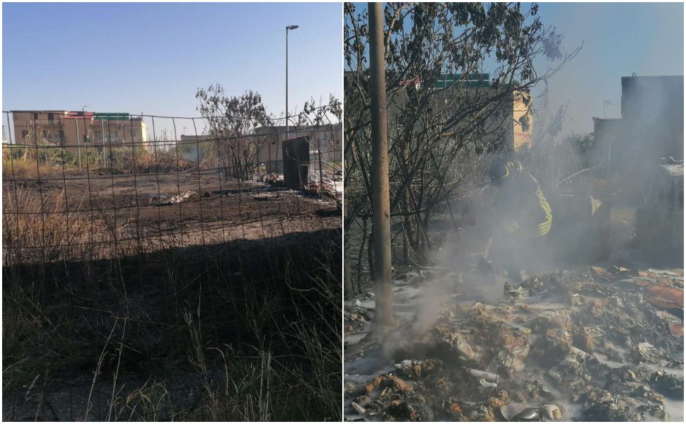 Incendio di vegetazione si propaga al polo sanitario dell'Asp, in fiamme un'auto e rifiuti 60 incendio asp catanzaro lido auto 03