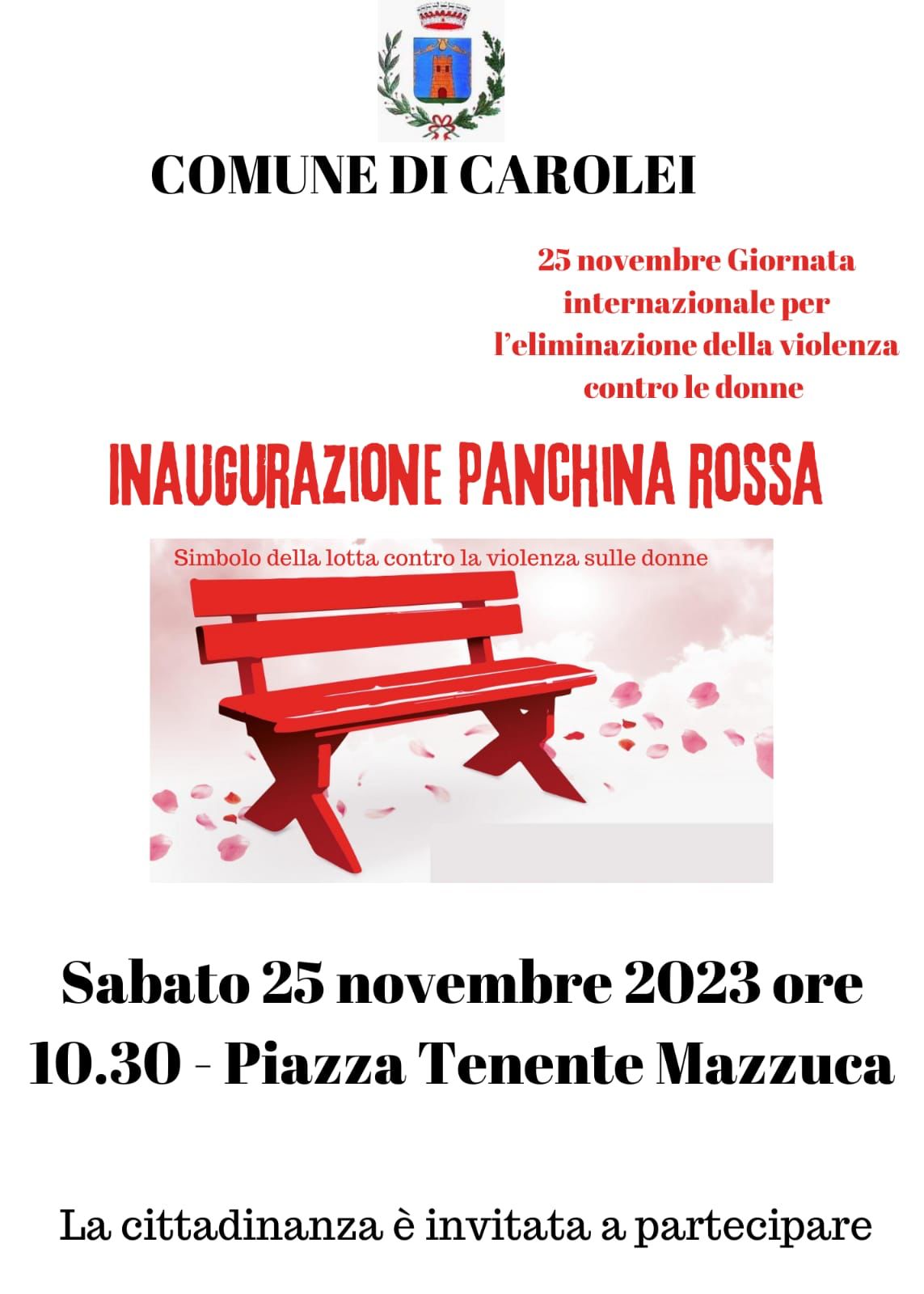 panchina rossa carolei locandina