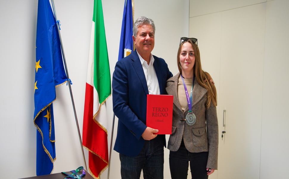 Il presidente Mancuso incontra Noemi Canino campionessa mondiale nuoto Fssi
