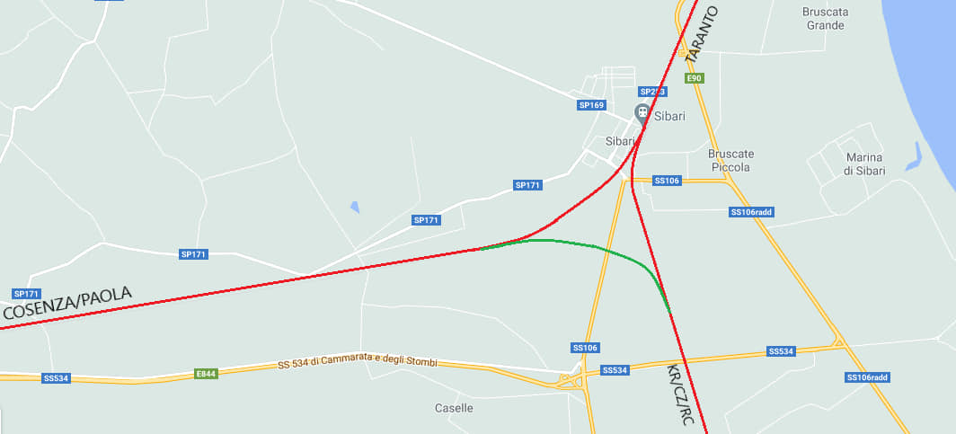 Bypass linea Paola jonica 