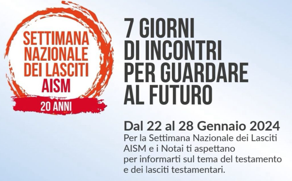 Locandina AISM settimana lascito