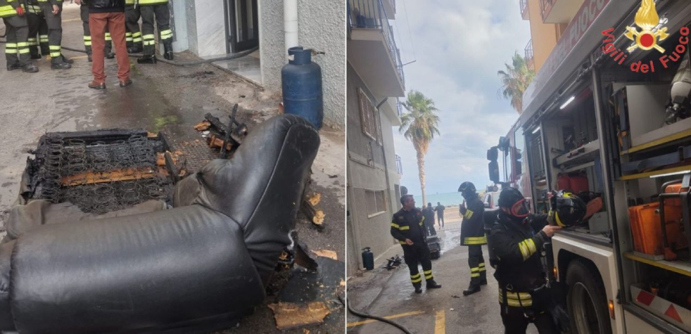 Abitazione in fiamme, i vigili del fuoco intervengono e salvano il cane 51 incendio crotone