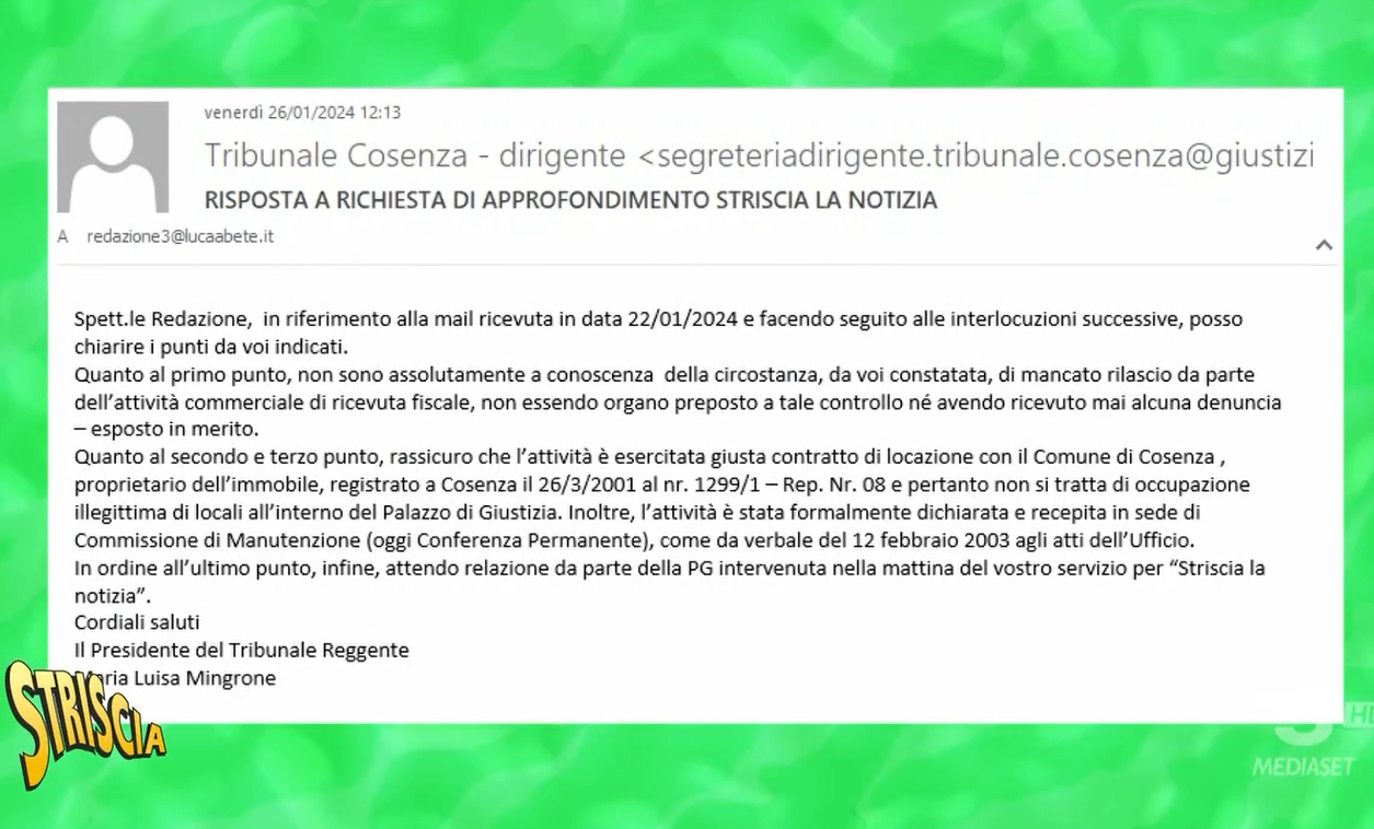tribunale Cosenza risposta