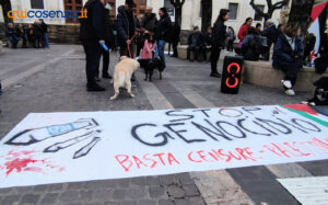 Cosenza, in Piazza XI Settembre sit-in di solidarietà per la Palestina: "fermare il Genocidio" - FOTO 59 La Base Palestina3