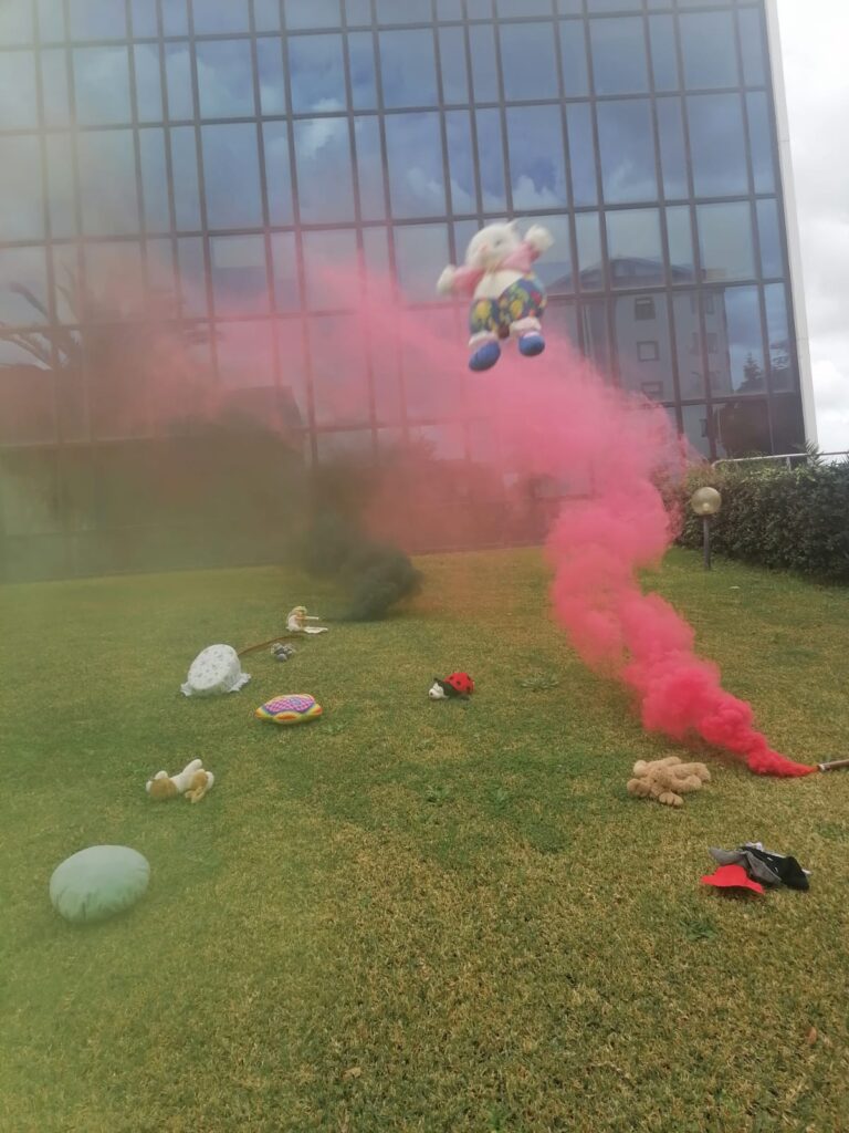 peluche contro sede rai cosenza