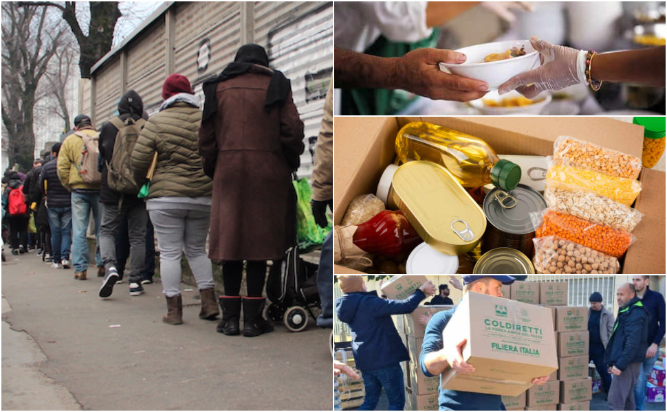 Povertà cibo pacchi aiuto