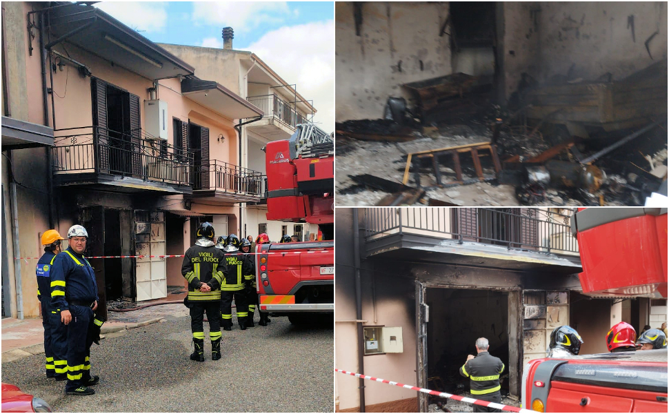 Incendio magazzino Spezzano Albanese