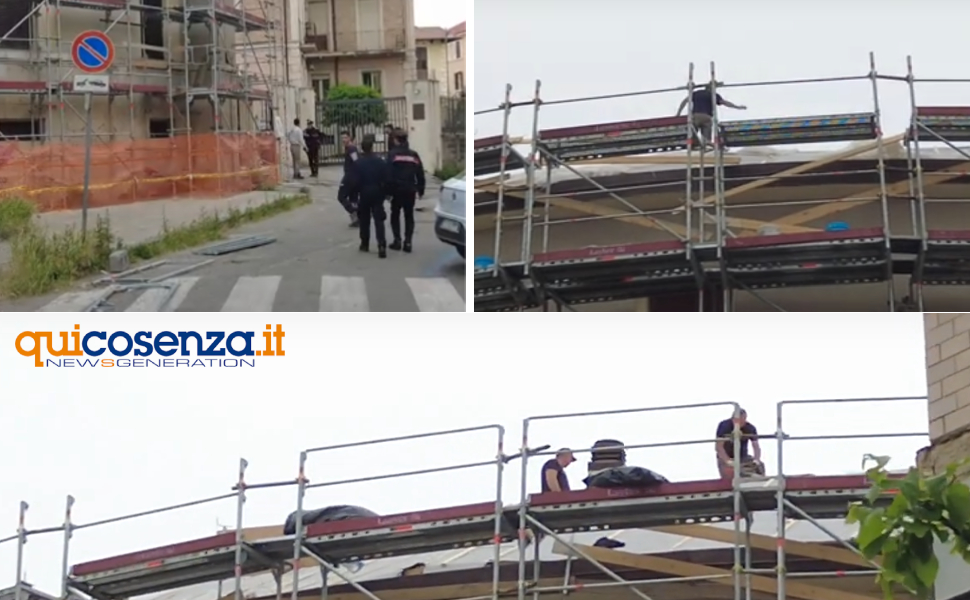 cantiere cosenza operai tetto