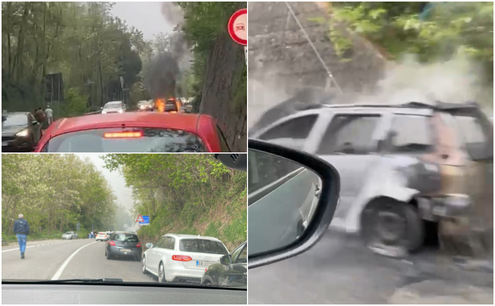 Auto divorata dalle fiamme sulla statale 107 a San Fili: traffico paralizzato - VIDEO 1 Auto-in-fiamme-su-statale-107