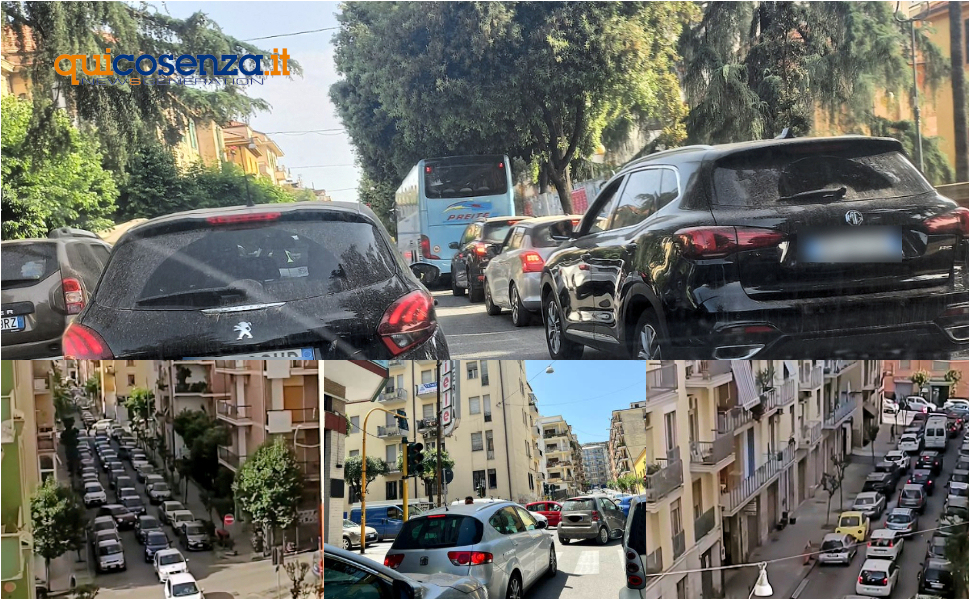 Traffico caos Cosenza via Roma e centro città