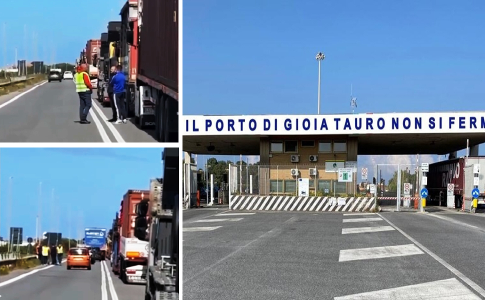 Lavoratori del porto di Gioia Tauro bloccano l'ingresso per protesta 51 protesta porto gioia tauro