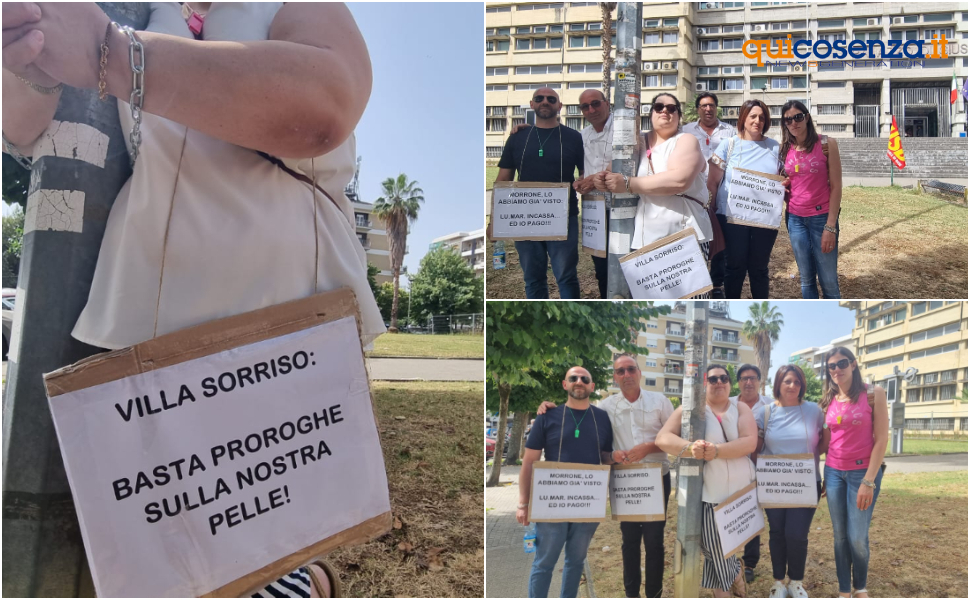 Cosenza: sit in degli ex dipendenti 'Villa Sorriso' al tribunale «basta proroghe sulla nostra pelle» 81 protesta tribunale dipendenti villa sorriso montalto