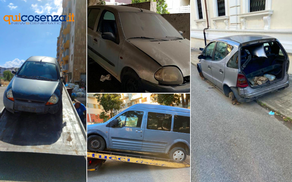 Auto abbandonate Cosenza