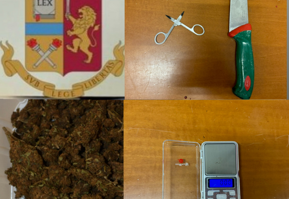 Una busta con marijuana nascosta nel cassetto di un comodino. Arrestato dopo una perquisizione 52 marijuana