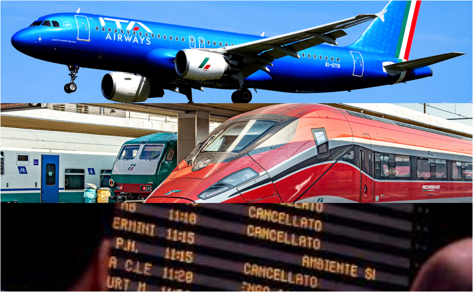 Sciopero aerei treni