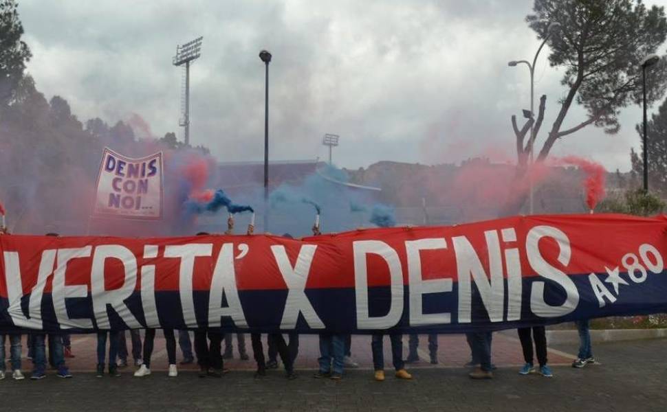 striscione verita per denis