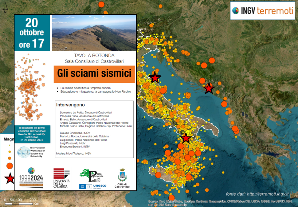 Sismologi di tutto il mondo a Castrovillari. Al via il convegno internazionale sugli sciami sismici 56 INGV Terremoto Sciami Sismici