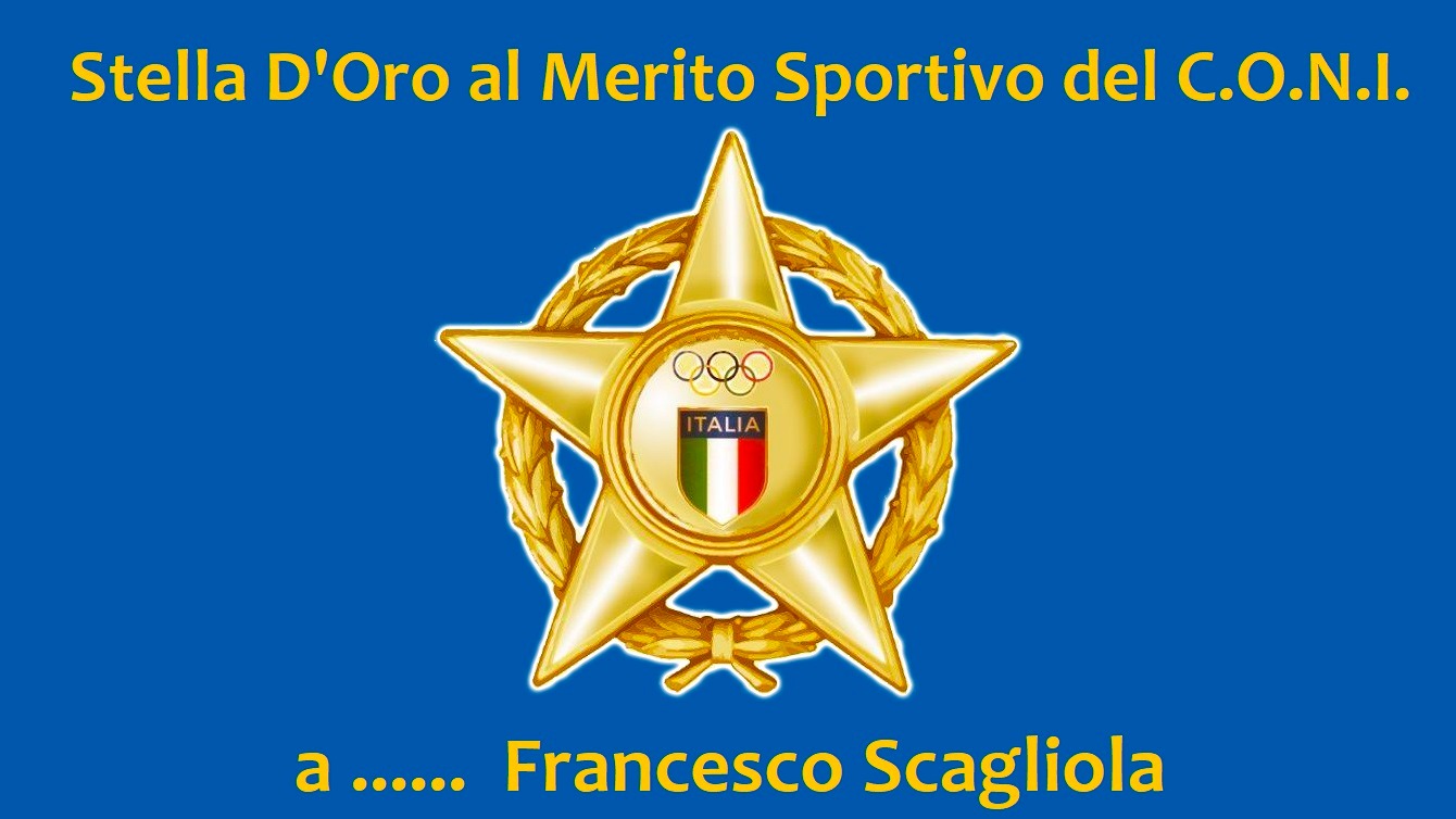 A Francesco Scagliola la "Stella d’Oro al Merito Sportivo” del Coni. Sarà premiato dal presidente Malagò 54 Stella oro Coni