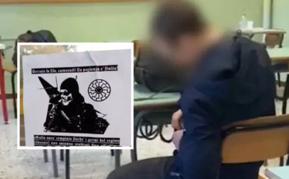 alunno no mask si lego al banco