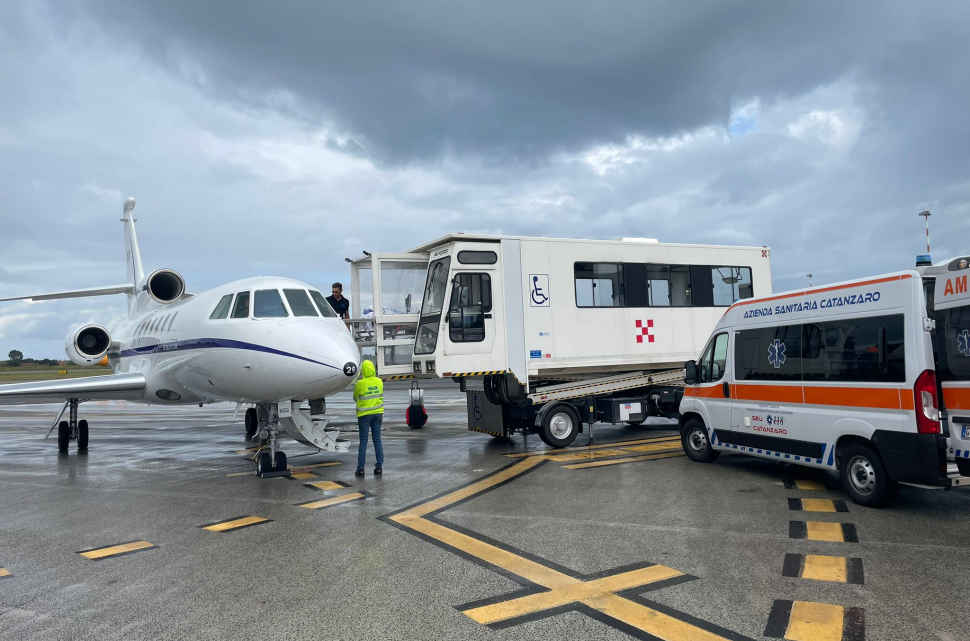 Falcon 50 volo sanitario