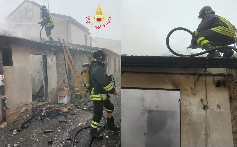 Incendio Caraffa abitazione disabitata