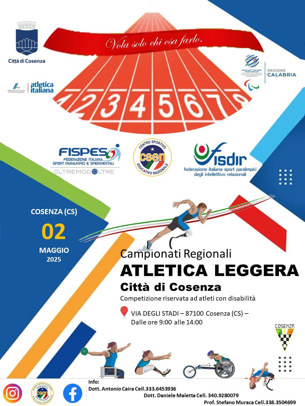Campionati regionali atletica leggera Cosenza