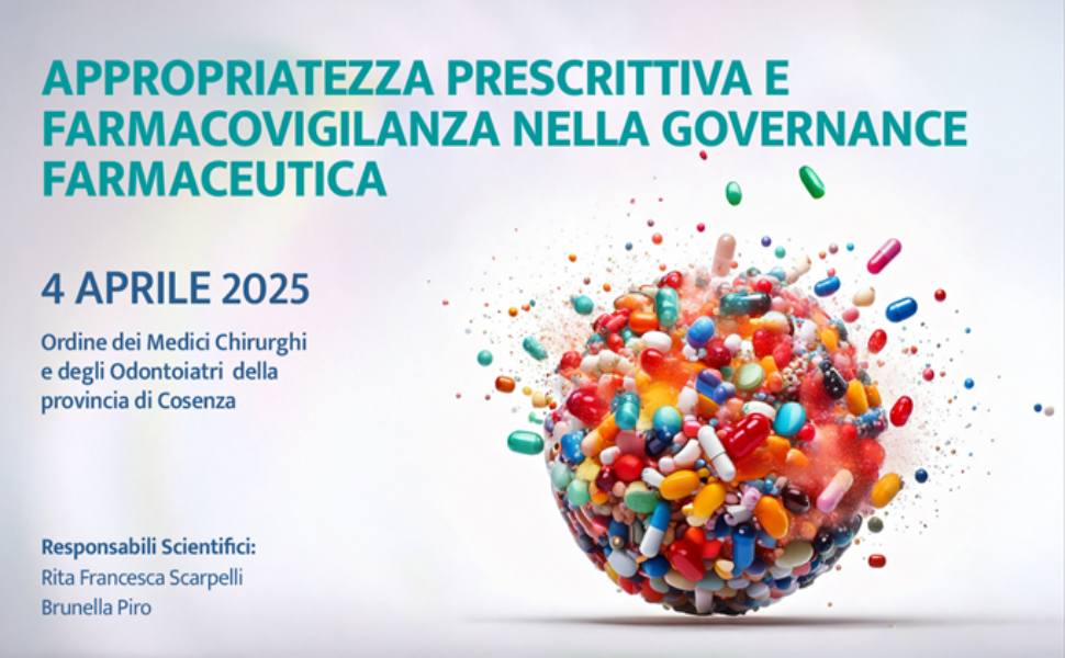 Cosenza: convegno su "L’appropriatezza prescrittiva e la farmacovigilanza nella governance farmaceutica" 54 convegno 4 aprile ordine medici cosenza