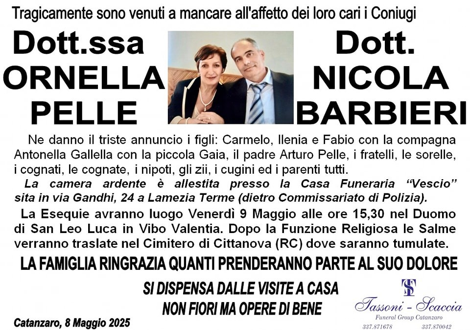 Funerali Ornella Pelle e Nicola Barbieri