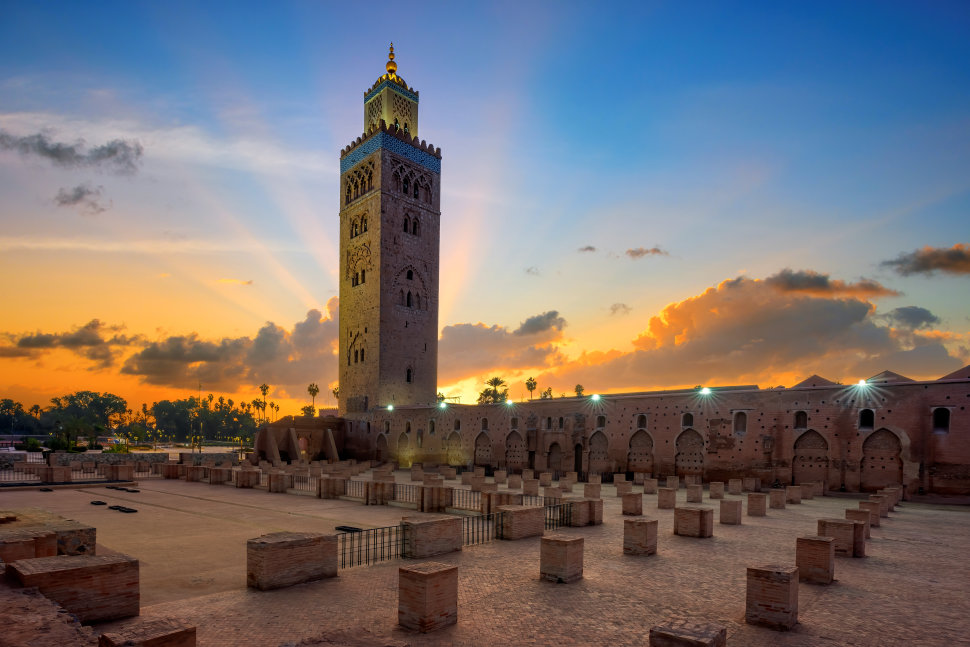 Koutoubia mosque Marrakech at sunrise, Morocco