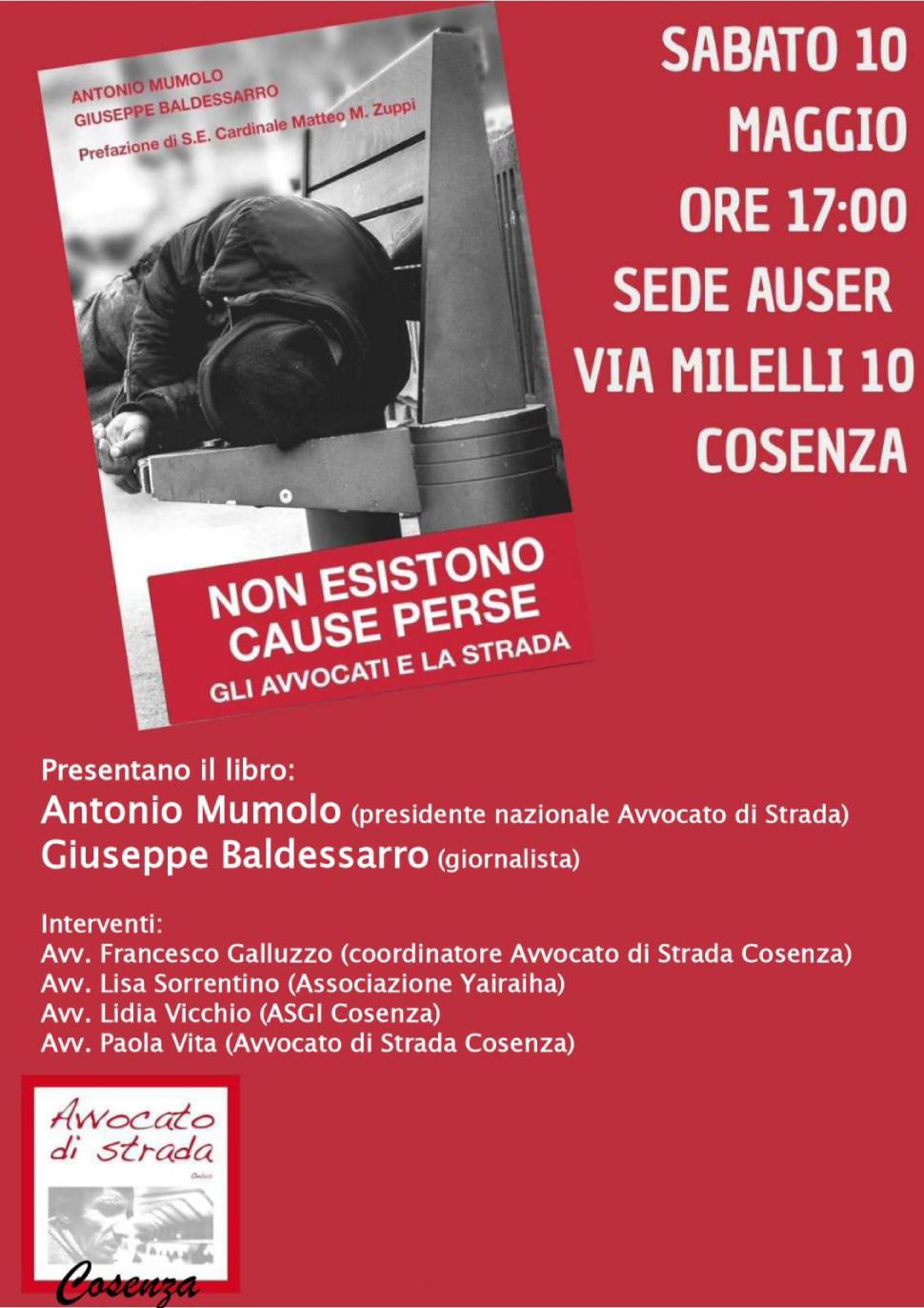 Cosenza: "Non esistono cause perse", il libro che racconta la giustizia dalla strada 54 Non esistono cause perse locandina cosenza