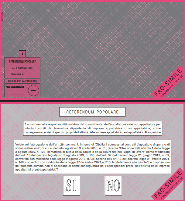 Referendum scheda rosso rubino