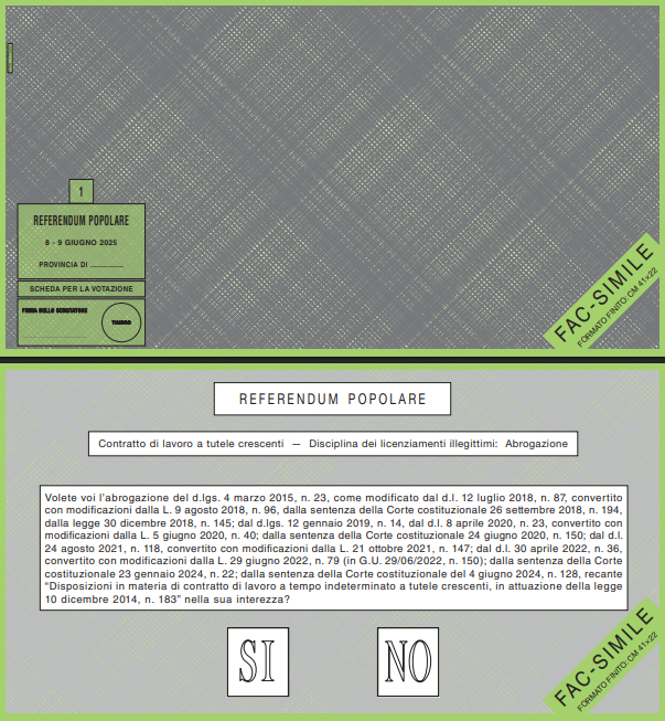 Referendum scheda verde
