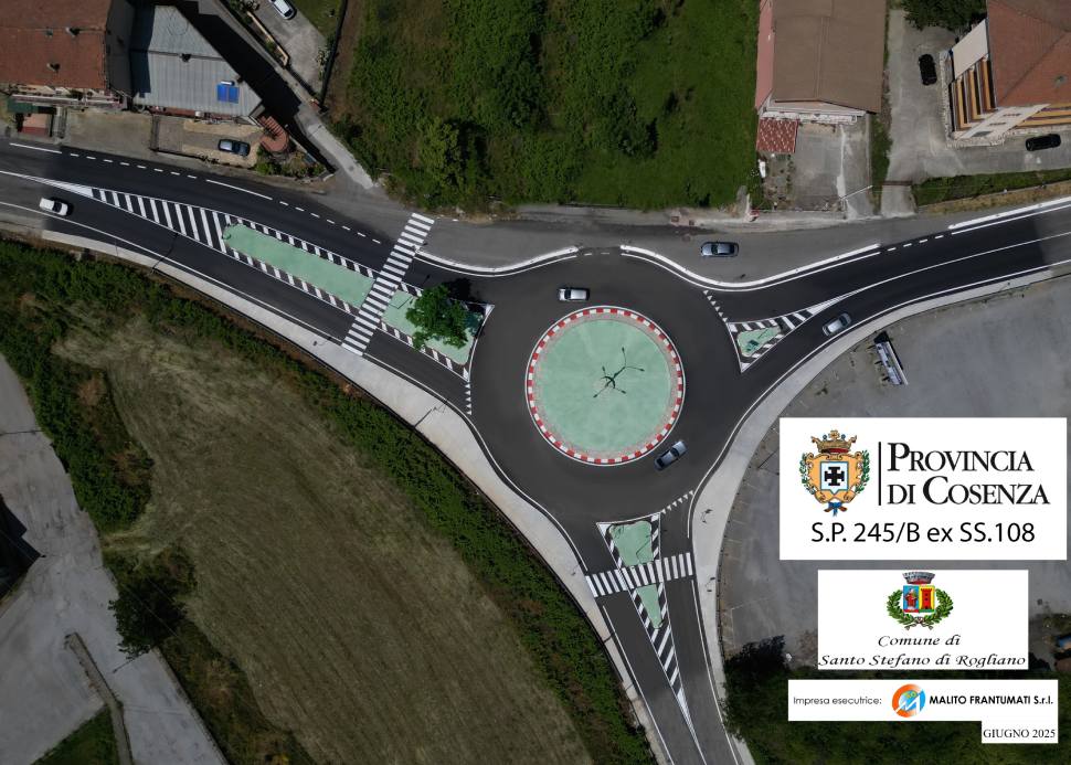 Santo Stefano di Rogliano: inaugurata la nuova rotatoria lungo la Provinciale 245/B 56 S.Stefano di Rogliano inaugurazione asse viario 02