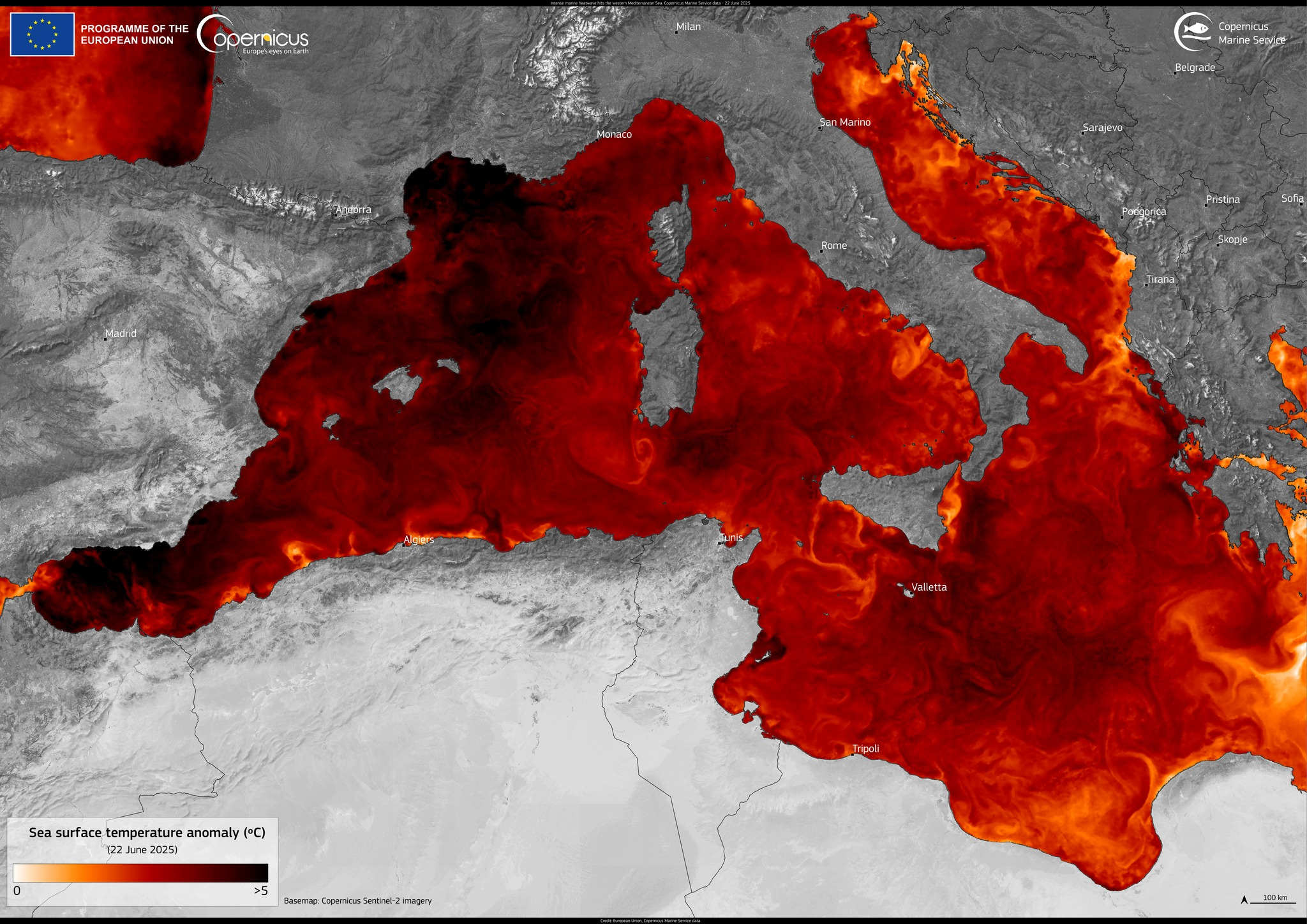 Fornace africana: entro venerdì il picco del caldo rovente. Crescono anche le temperature del Mediterraneo 55 Temperatura Mediterraneo