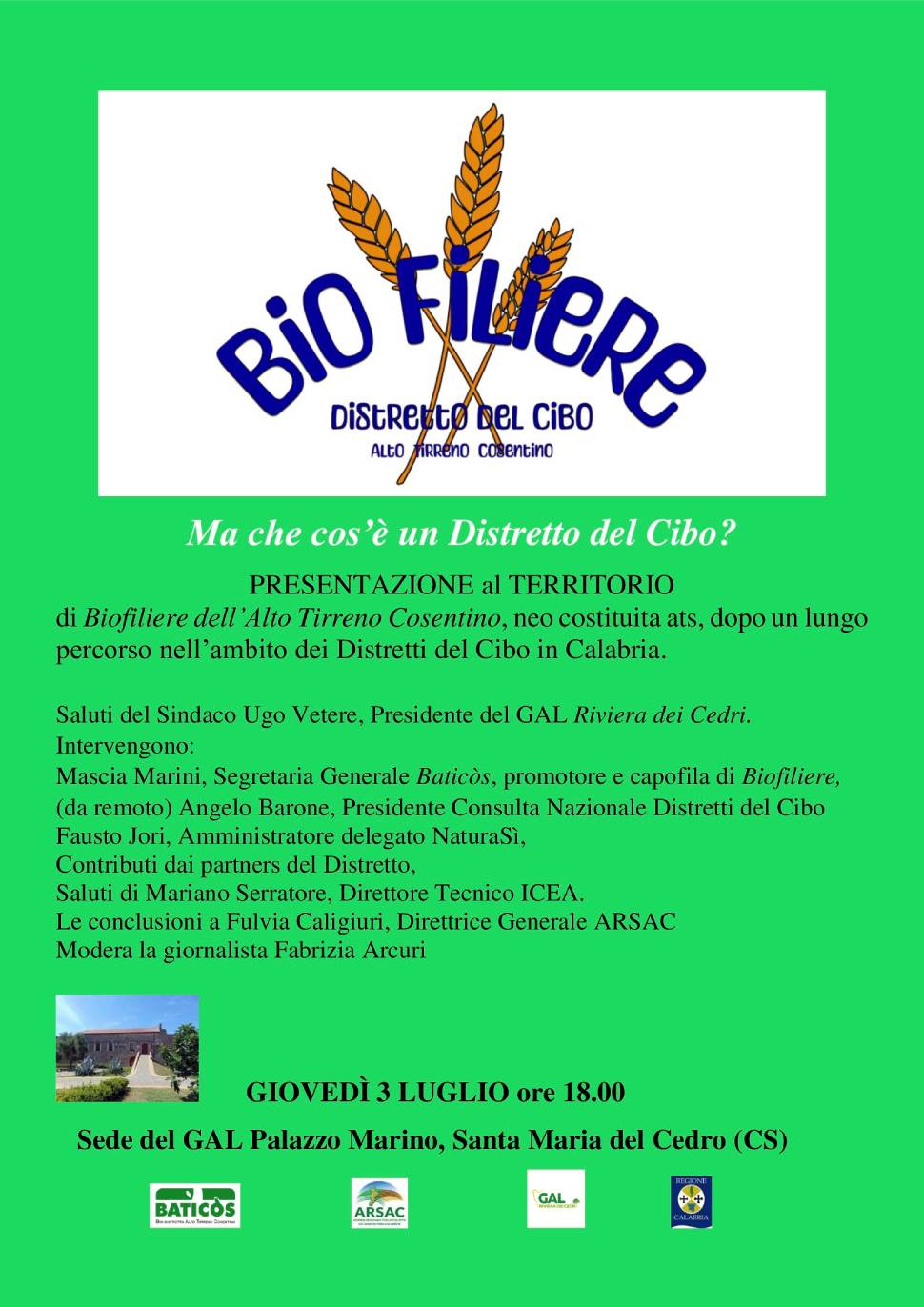 Nasce il Distretto del Cibo “Biofiliere dell’Alto Tirreno Cosentino”: presentazione ufficiale a Santa Maria del Cedro 54 locandina biofiliere santa maria cedro