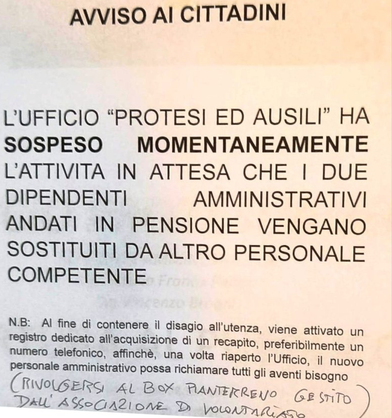 San Marco Argentano, dipendenti in pensione e ufficio “protesi” chiuso. Dopo le proteste l’ASP ripristina il servizio 54 qefrf
