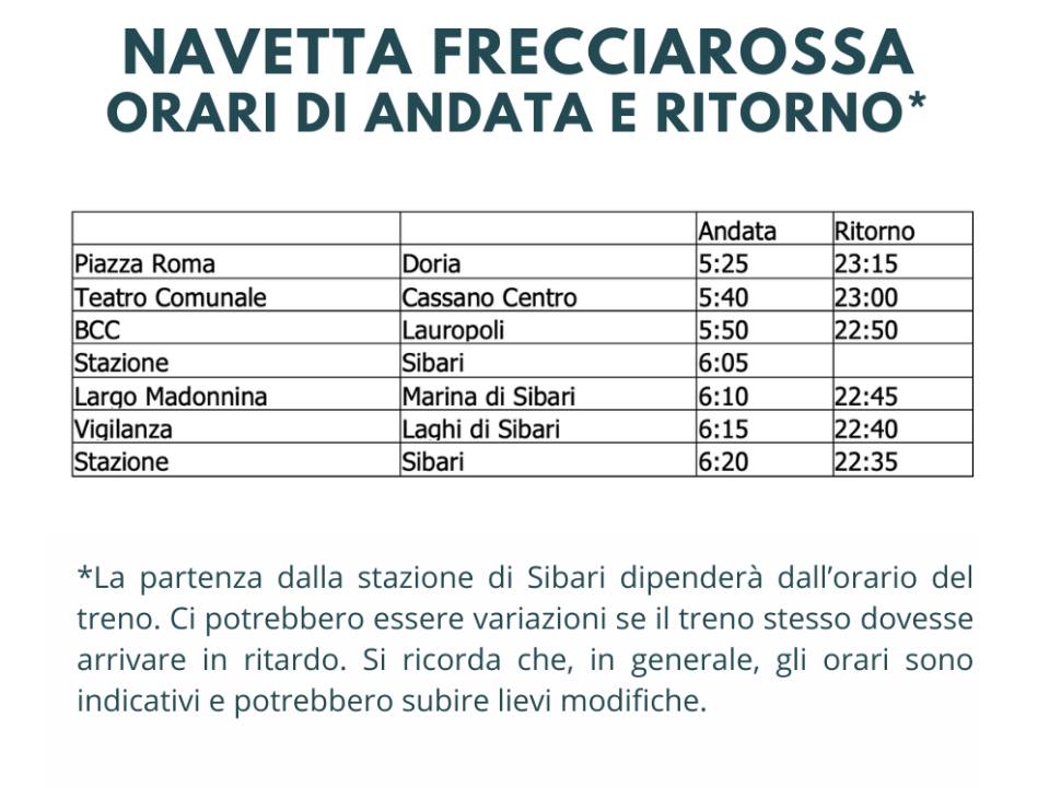 Cassano Ionio, al via il potenziamento delle navette per raggiungere la stazione di Sibari 54 Navette varie cassano ionio estate
