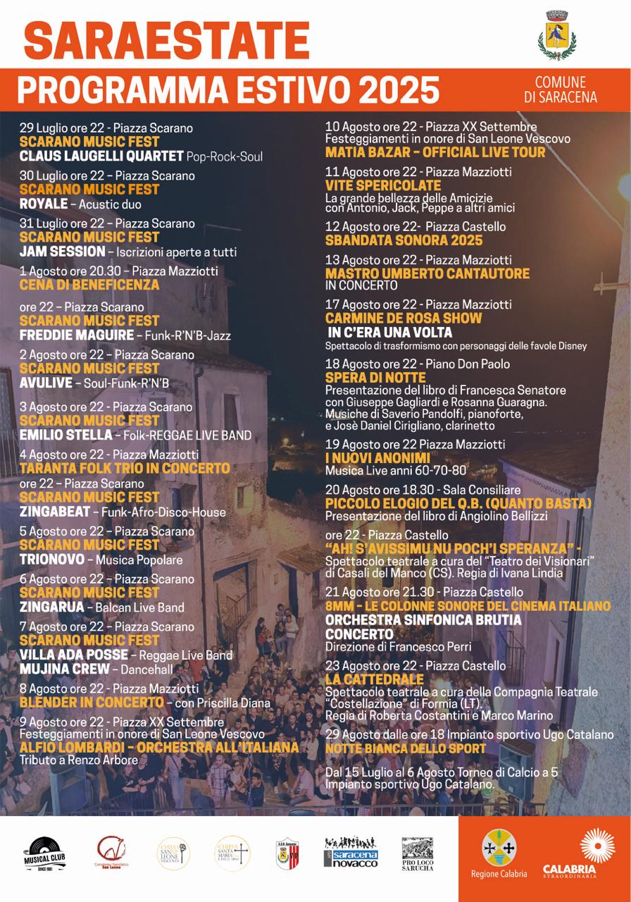 Estate a Saracena tra musica, cultura e identità: tutti gli eventi di SaraEstate 2025 54 SARAESTATE 2025