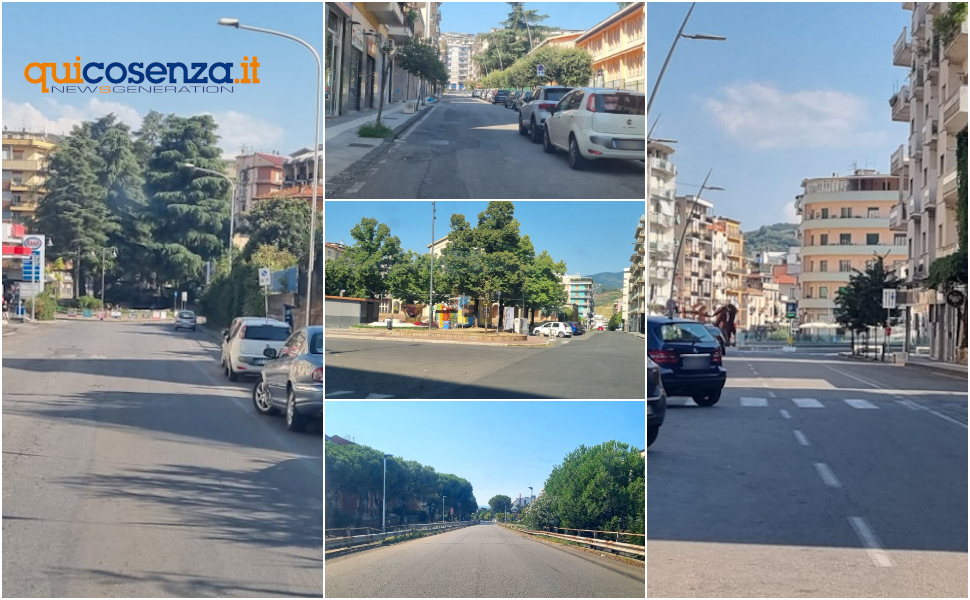 Cosenza città deserta strade ferragosto