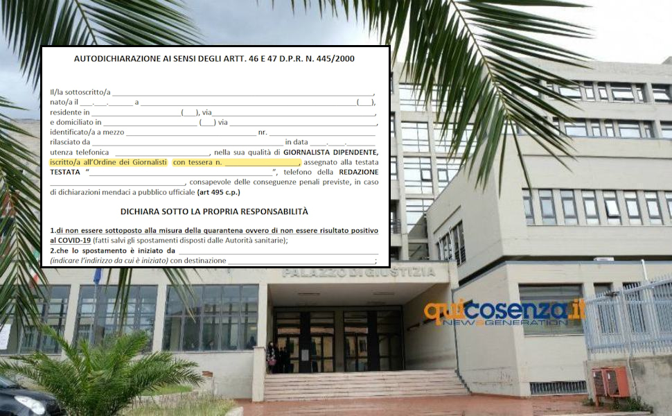 Covid autodichiarazione tribunale