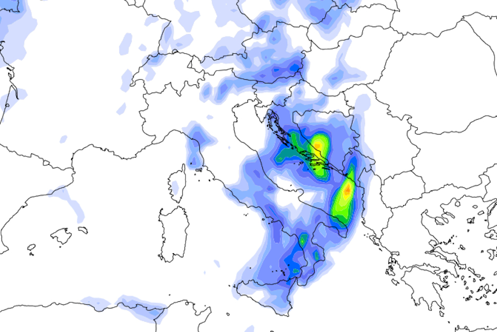 Piogge sabato Calabria