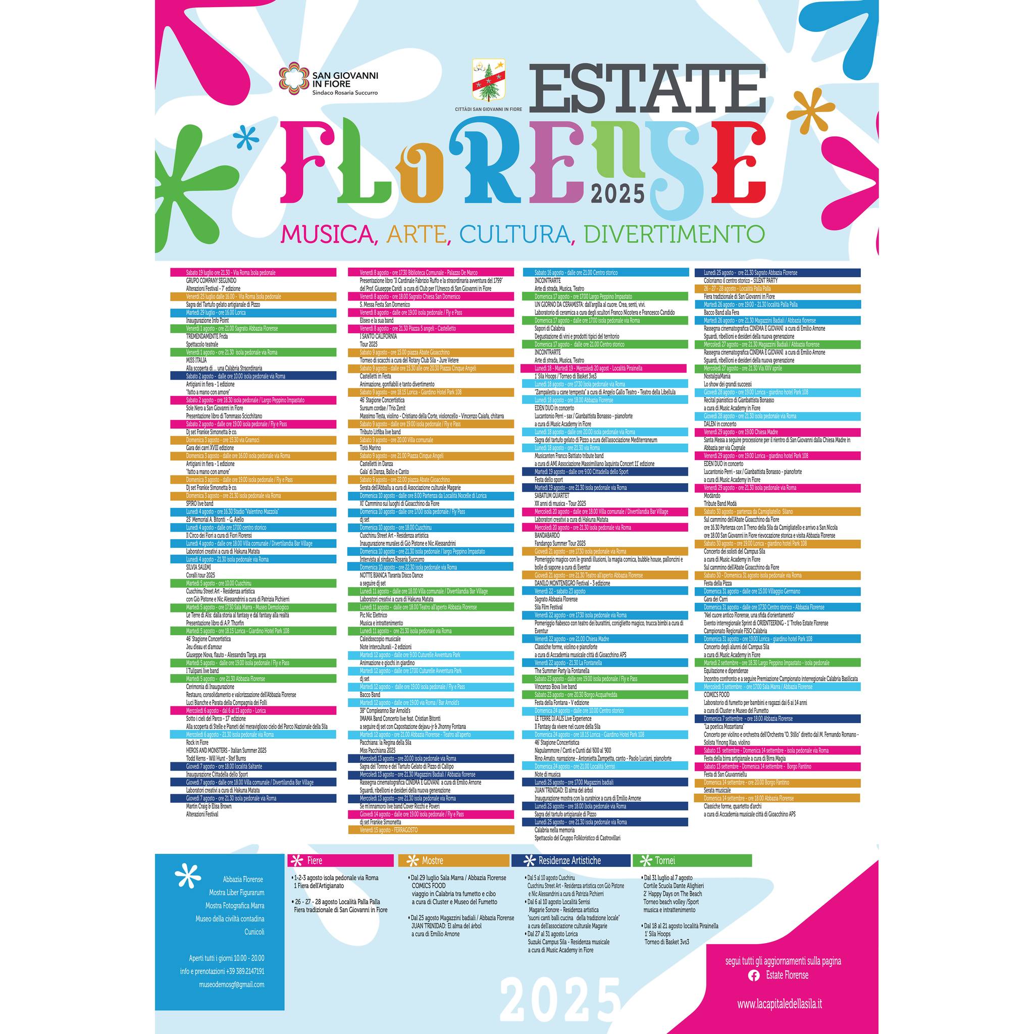 "Estate Florense 2025" a San Giovanni in Fiore: due mesi con oltre 100 eventi unici nel cuore della Sila 56 estate florense2025