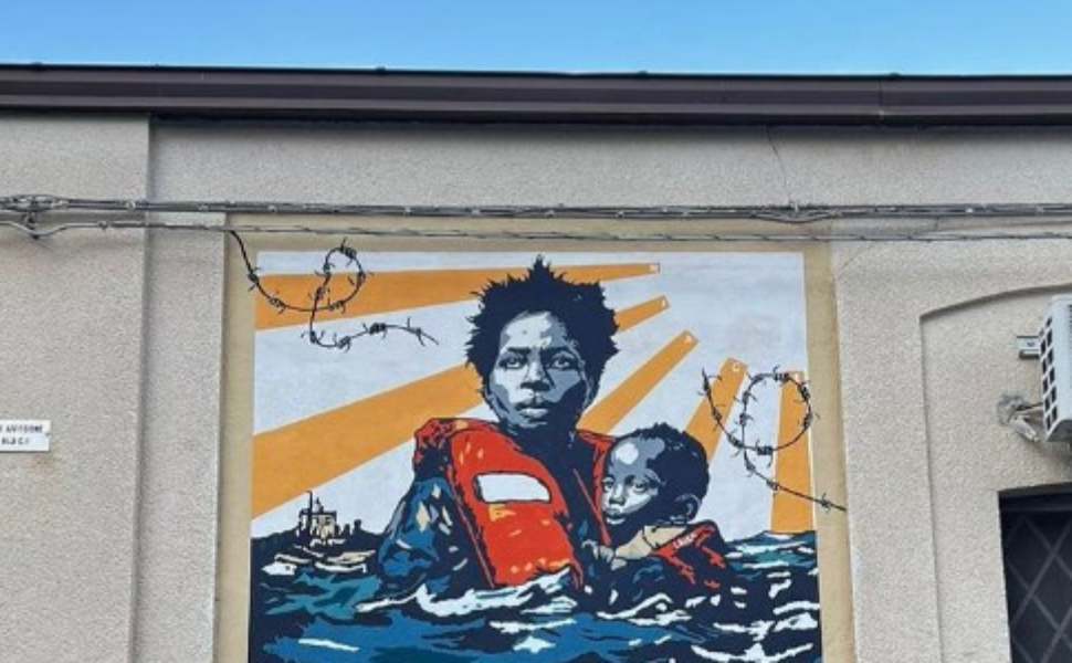 murale lucano laika riace