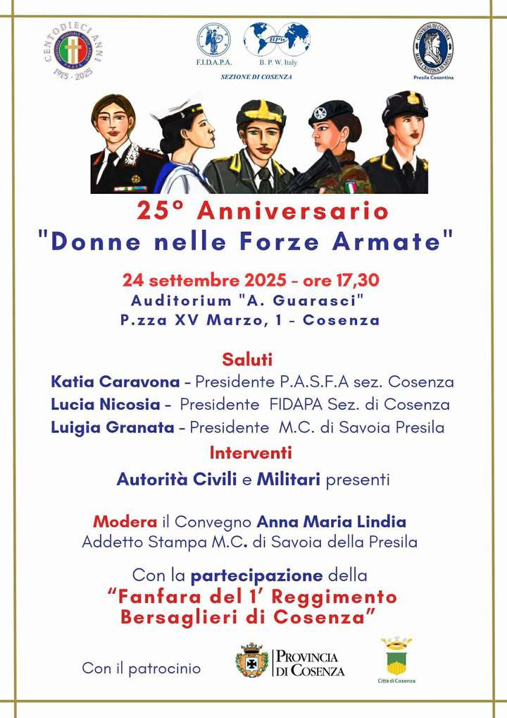 Cosenza: convegno celebrativo per i "25 anni dell’ingresso delle donne nelle Forze Armate" 54 25 anniversario donne forze armate